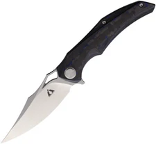 CMB Made Knives Prowler Pocket Knife Framelock Blue/Black CF Folding M390 