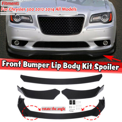 For Chrysler 300C SRT8 Black + White Front Bumper Lip Splitter Spoiler Body Kit