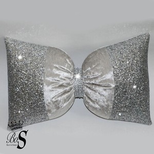 silver glitter cushions