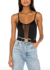 Only Hearts L31312 Womens Black Victory Bodysuit Size Small