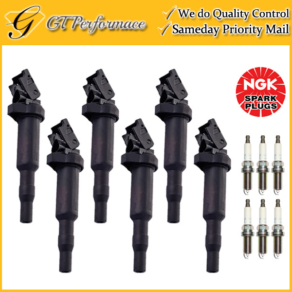 OEM Quality Ignition Coil  NGK Spark Plug 6PCS for BMW 128i 328i 528i X3 X5 Z4