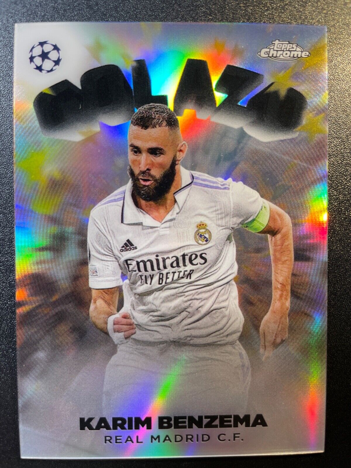 ⚪🟣 Benzema 🇫🇷  Tarjetas de fútbol, Cartas de fútbol, Logotipo del real  madrid