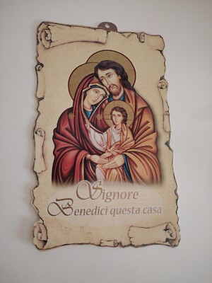 Sacra Famiglia, santino, Con Preghiera holy card S24