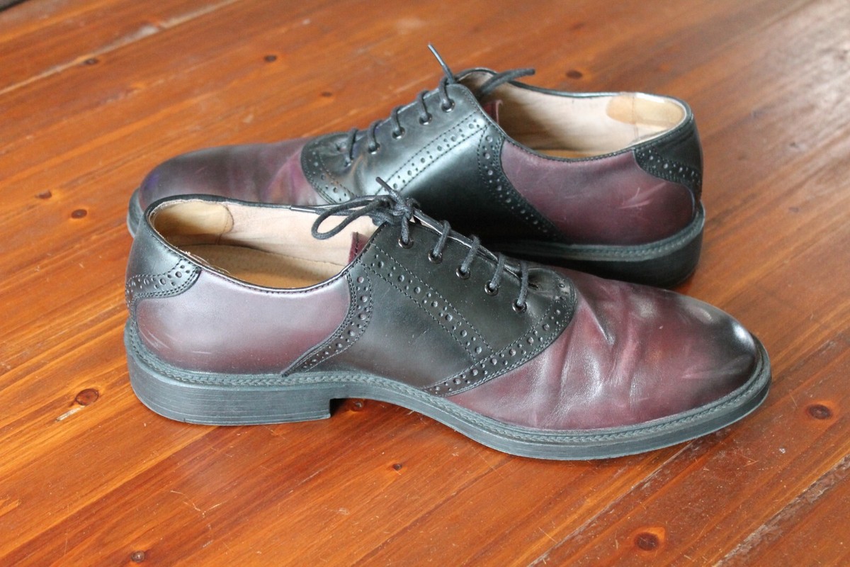 Florsheim Burgundy/Black Plain Toe Saddle Oxford Size 11.5 *NICE Florsheim Burgundy/Black Plain Toe Saddle Oxford Size 11.5  main image 4