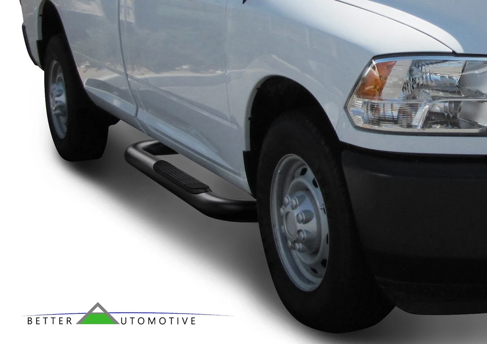 3" Black Side Steps Nerf Bars Running Boards for 1988-1998 Chevy C/K Regular Cab Foto 2 de 4