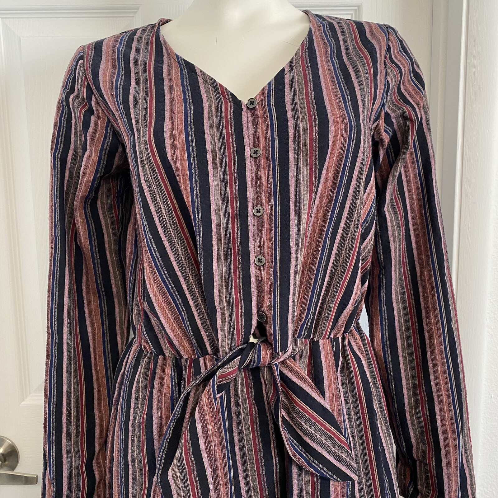 Universal Thread striped long sleeve jumpsuit xs - image 3