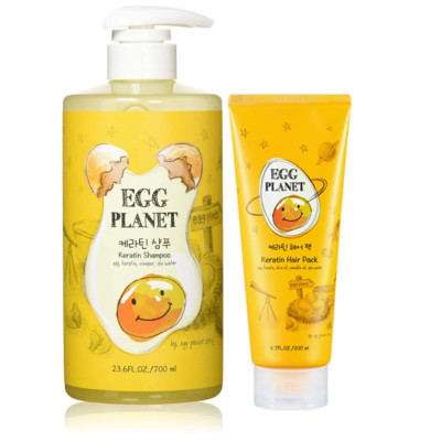 [Daeng Gi Meo Ri] Egg Planet Keratin Shampoo 700ml & Hair Pack 200ml Set