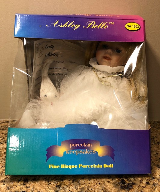 Ashley Belle Porcelain 10" Keepsake Doll Fine Bisque Porcelain Angel