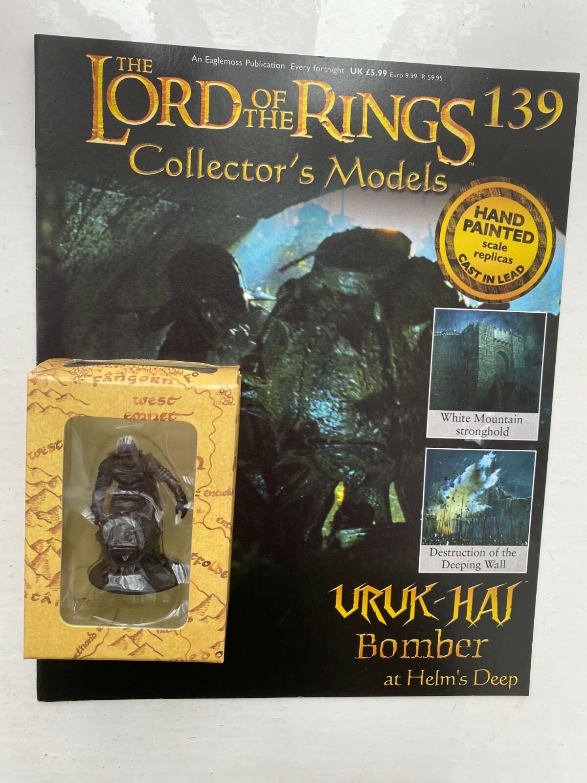LORD OF THE RINGS COLLECTORS MODELS EAGLEMOSS ISSUE 139 URUK-HAI BOMBER FIGURE