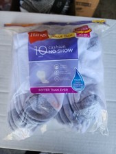 BRAND NEW WOMEN'S SIZE 8-12 HANES COOL COMFORT 8 PAIR CUSION NO SHOW SOCKS