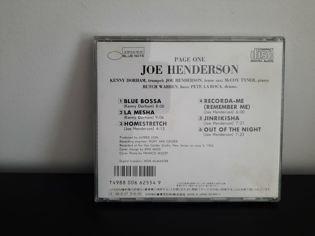 Joe Henderson - Page One, Blue Note Japan 1st pressing CD