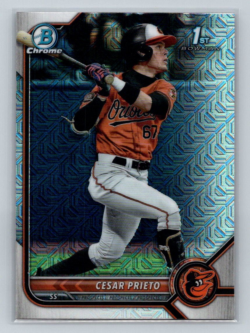 2022 Bowman Chrome #BCP-206 Cesar Prieto Prospects Mojo Refractor