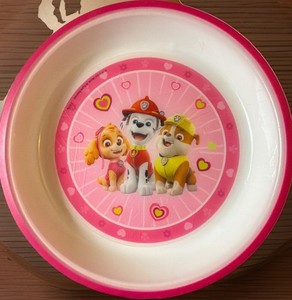 Playtex Baby Paw Patrol Hearts Child Shallow Bowl Pink Rimmed 7.5 in 