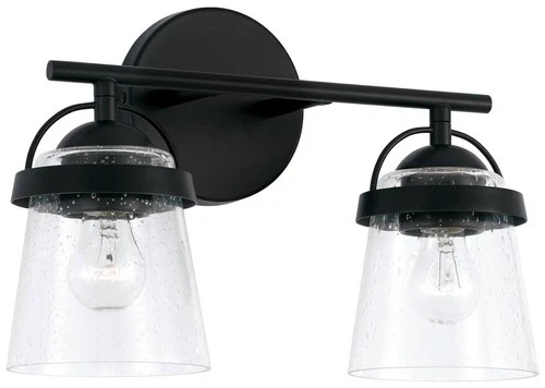 Capital Madison 9 1/2" High Matte Black 2-Light Wall Sconce - Picture 2 of 6