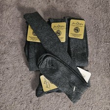 5 Pair Stratford Vtg Gray Men's Dress Socks Made USA Size 10-13 Calf Length NOS