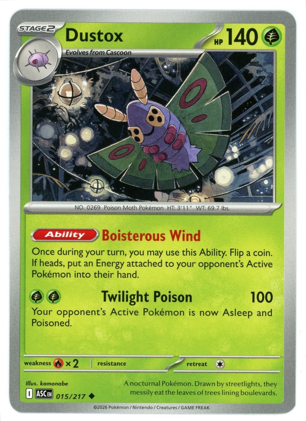 Dustox - 015/217 - Ascended Heroes ASC - Pokemon - NM/M