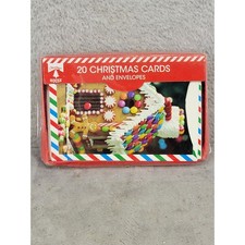 Christmas House 20 Boxed Christmas Cards Envelopes Assorted Animals Santa 279384