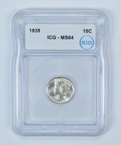 1938 Mercury Dime MS64 ICG