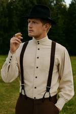 ThePirateDressing Steampunk Victorian Costume Seigneur Shirt Off-White 