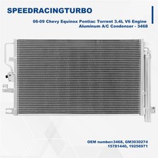 ALUMINUM AIR CONDITIONING A/C CONDENSER FOR 2006-2009 EQUINOX TORRENT 3.4L 3468