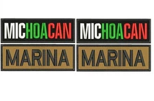 Marina 4 broidery patches 3x9 hook on back black ON COYOTE BROWN