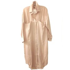 NEW Revolve Toby Heart Ginger Long Shirt Dress M Cream Boho Pockets Preppy Lagen