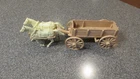 VTG MARX WAGON TRAIN, CUSTERS LAST STAND PLAYSET WAGON W/HORSES