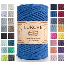 4mm Single Strand Macrame Cord Rope 82 Yards, Colored 4mm 1 Skein Royal Blue