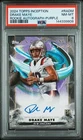 DRAKE MAYE 2024 TOPPS INCEPTION RC ROOKIE PURPLE AUTO PATRIOTS AUTO /125 PSA 8