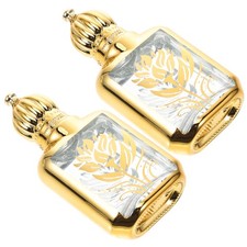 2 Pcs Crown Glass Bottle Essential Oil Roll on Reusable Oils Roller