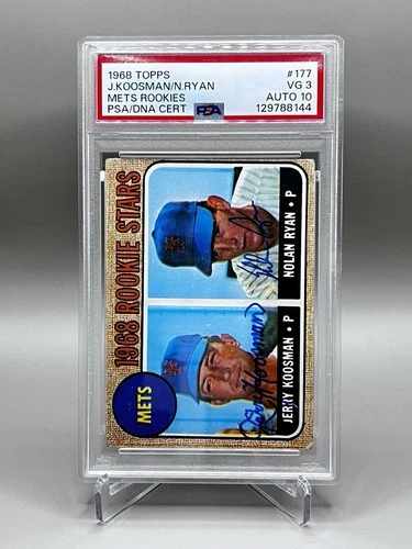 1968 Topps Rookie Stars Nolan Ryan, Jerry Koosman #177 Dual Signed 10 And PSA 3!