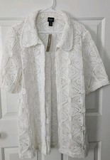 Chicos Travelers Collection Braided Stitch Jacket Womens Size Medium