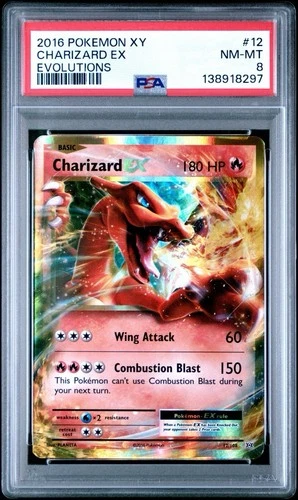2016 Pokemon XY Evolutions Charizard EX 12/108 #12 PSA 8