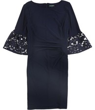 Ralph Lauren Womens Lace Bell Cocktail Dress, navy, 12