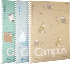 Spiral Notebook Journal, 3 Pack Campus B5 Soft Ring Notebooks with Dotted A 7mm 