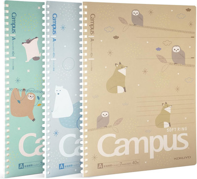 Spiral Notebook Journal, 3 Pack Campus B5 Soft Ring Notebooks with Dotted A 7mm