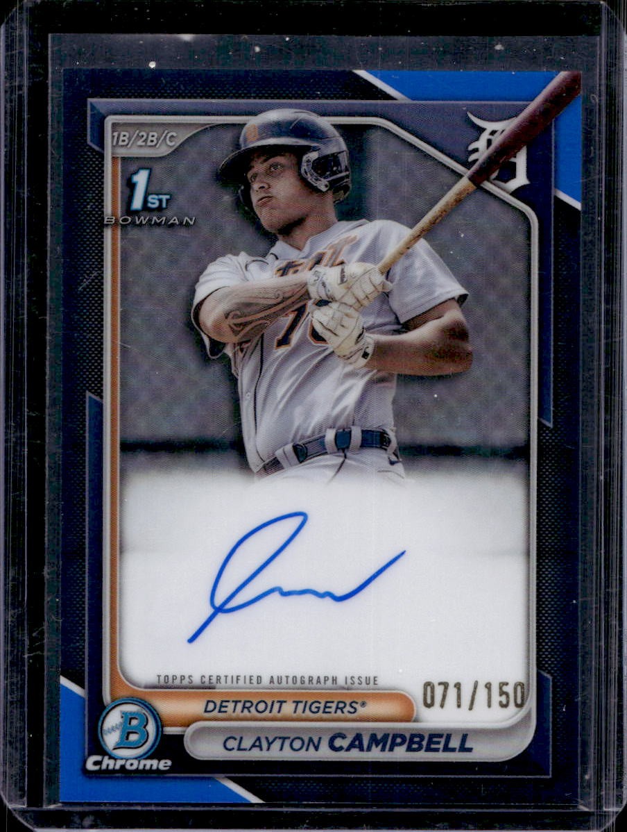 Clayton Campbell 2024 Bowman Chrome #CPA-CCA Auto Blue Refractor /150