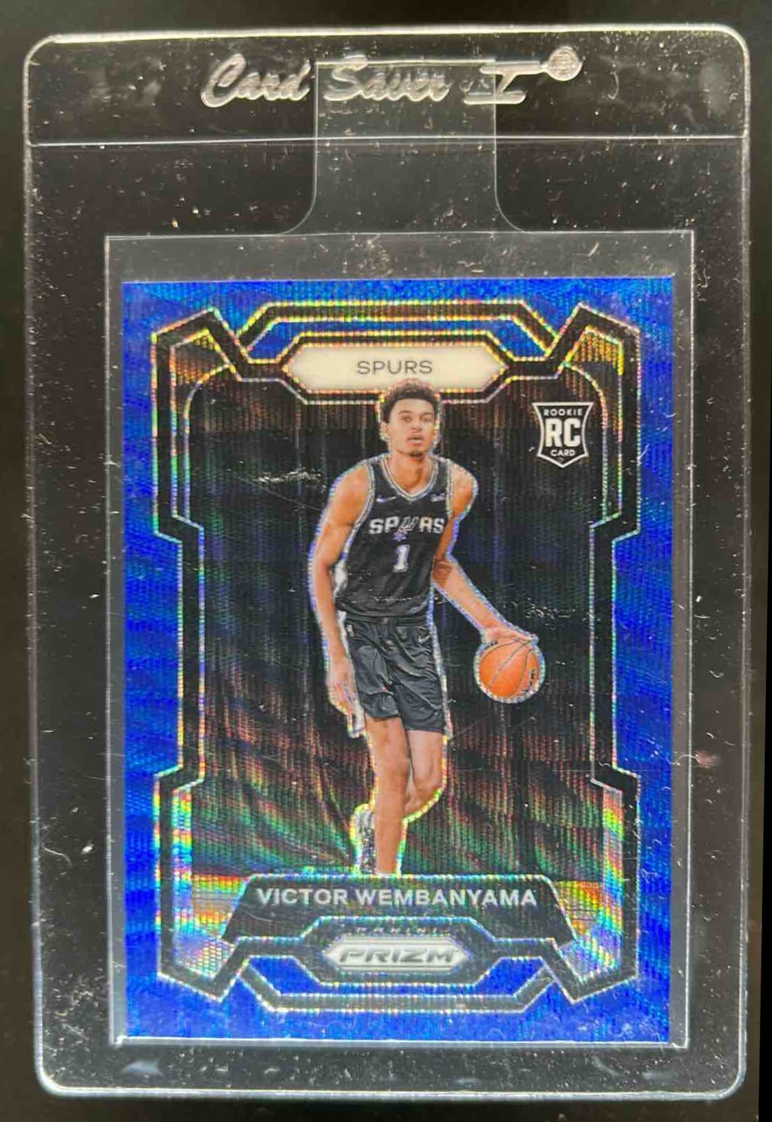 2023-24 Prizm Victor Wembanyama RC Prizm Blue Wave Rookie #136 Spurs