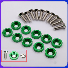 1 Set Green Password JDM Engine Bay Dress Up Kit Fender Washers M6 Bolts Nut