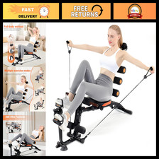 Adjustable Abdominal Workout Bench - Foldable Sit-Up Machine, Core Trainer for A