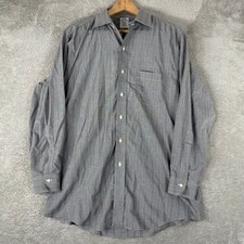 Brooks Brothers Dress Shirt Mens 16-32 Grey Regent Supima Cotton Glen Plaid Work