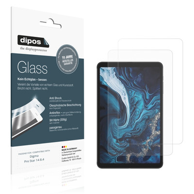2x Schutzfolie für Digma Pro Star 14 8.4 matt - Anti-Shock 9H Folie dipos Glass