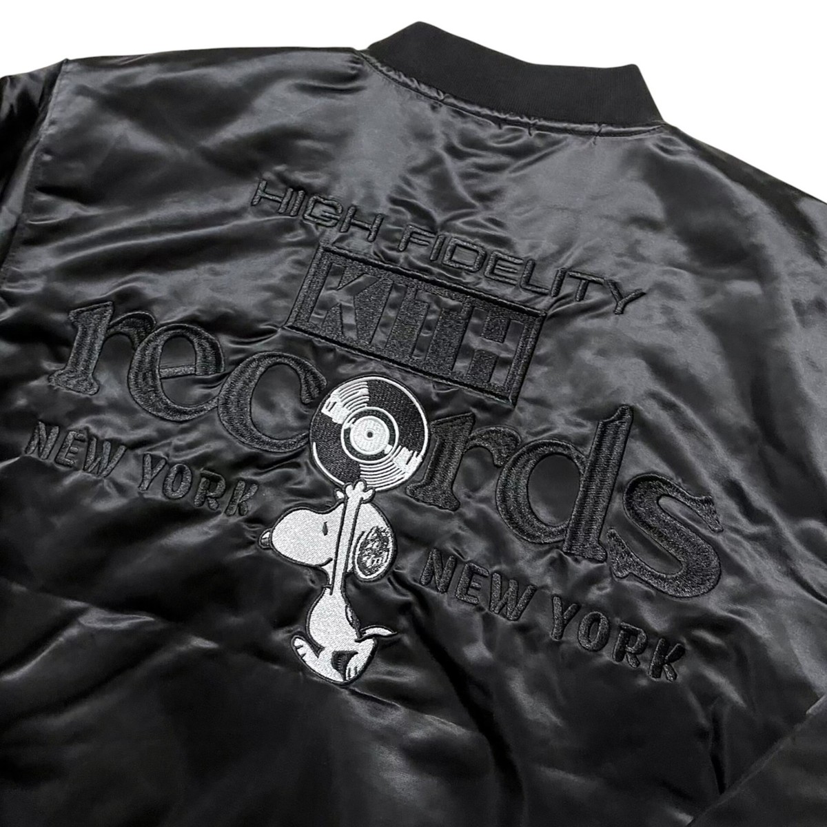 Kith For Peanuts 75th Anniversary Satin Bomber Jacket Black | eBay