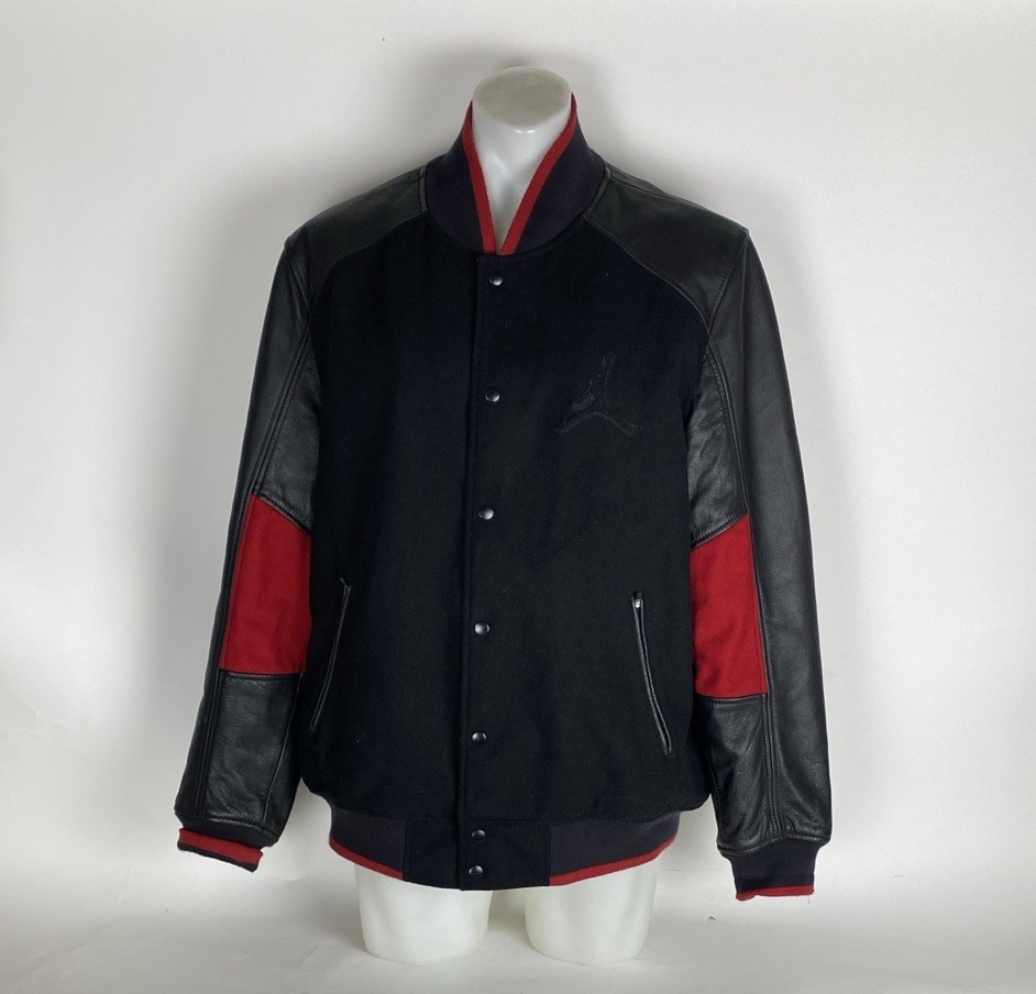 RARE Nike Jordan Mens Leather Wool Varsity Bomber Jacket XXL