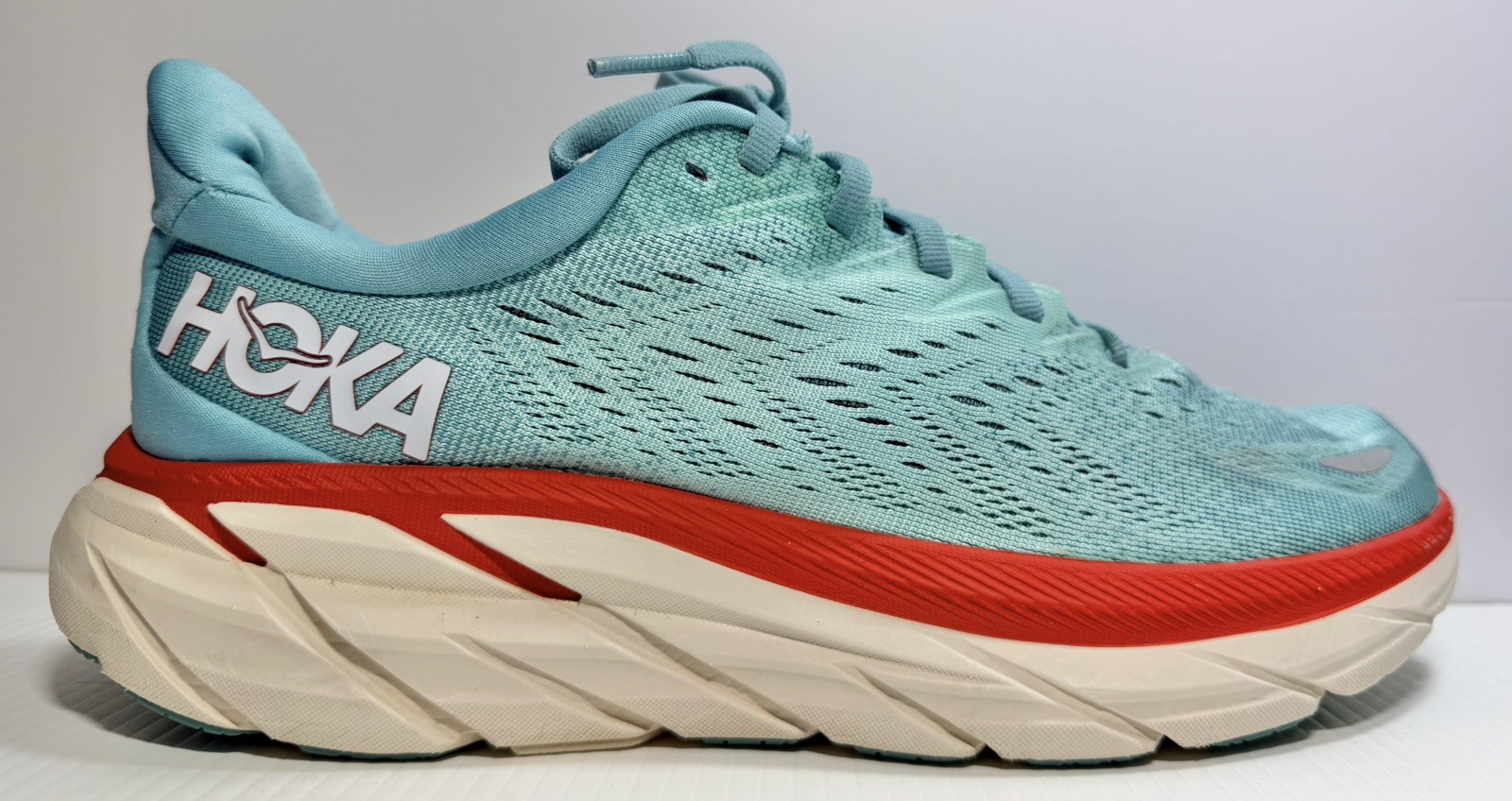 Hoka One One Clifton 8 Womens Size 9B US AQUARELLE/ BLUE Running Athletic Shoes