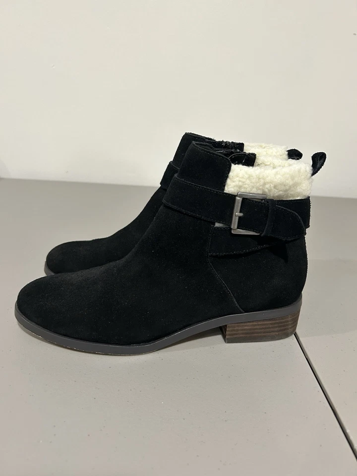 Botines Sole Society de gamuza negros con detalle de hebilla y piel sintética talla 7 para mujer’s Foto 2 de 4