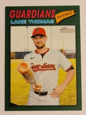 2026 Topps Heritage #285 LANE THOMAS - Green Border SP - Cleveland Guardians 