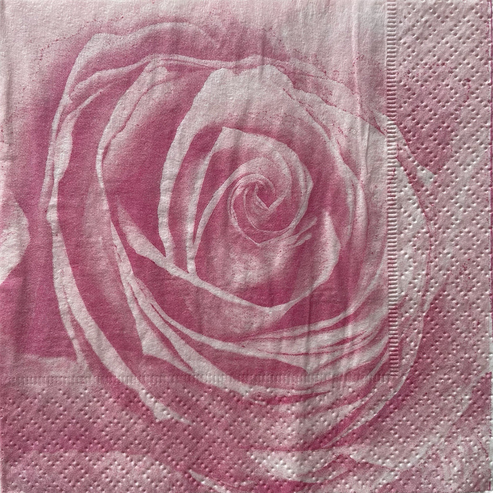 4 Cocktail paper napkins Pink Rose Flower for decoupage