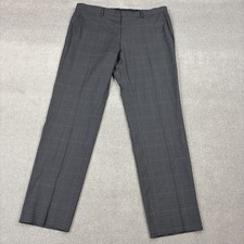 Hugo Boss Pants Men's 36R Genius5 Slim Fit Gray Wool Flat Front Dress Pants