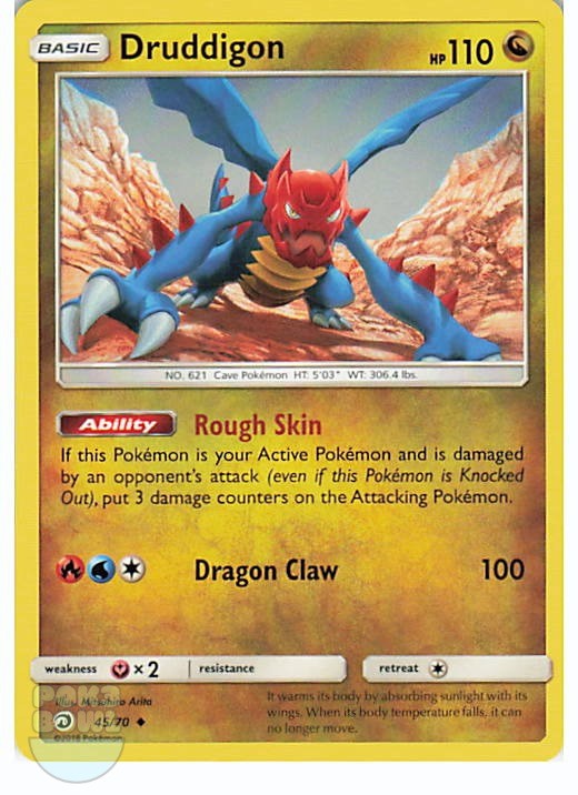 Druddigon 45/70 Uncommon Pokemon Card 2018 Dragon Majesty NM/M